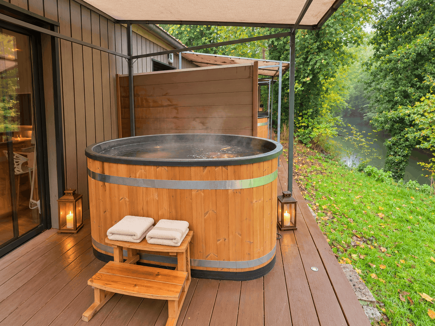 Serviettes et accessoires de détente au spa