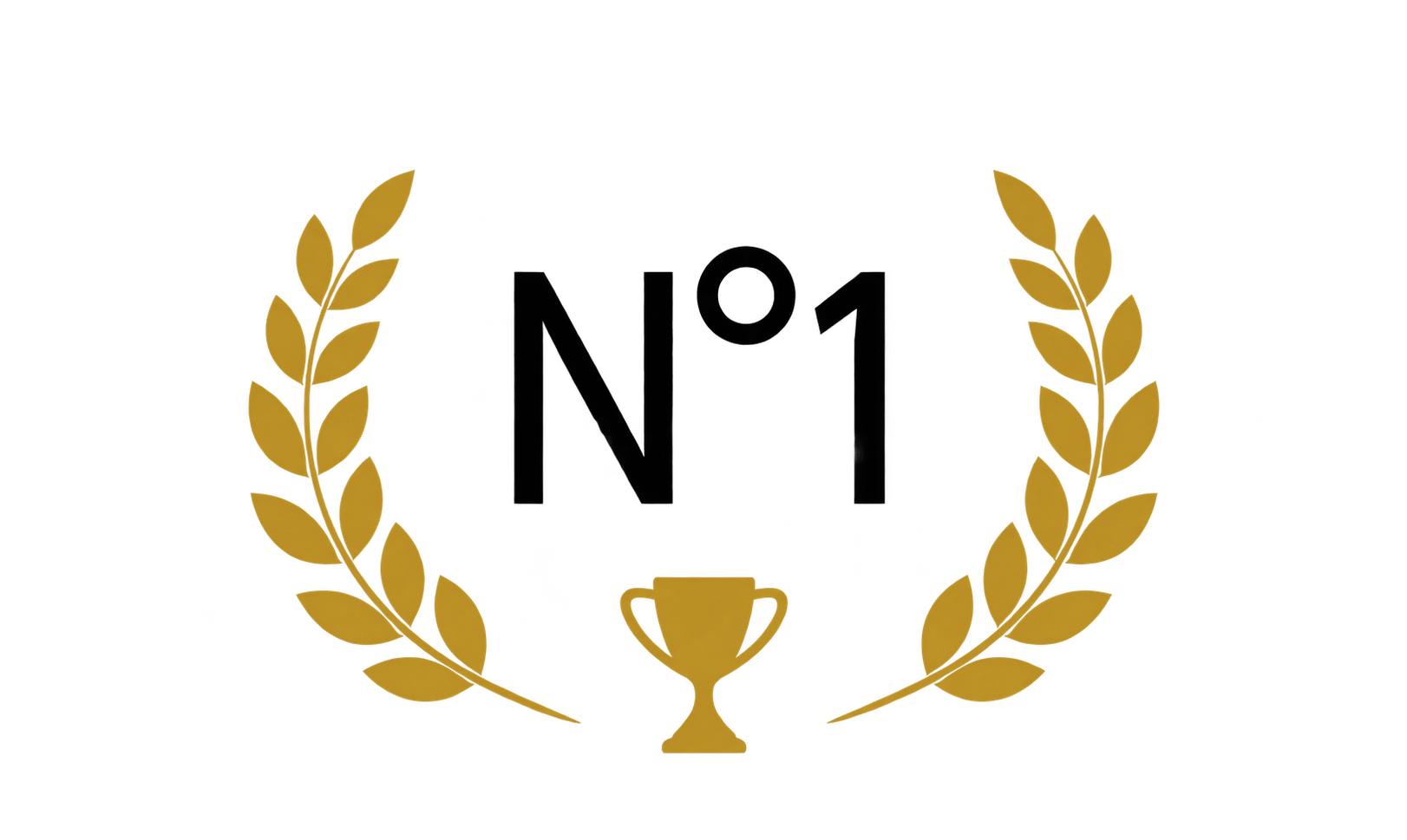 Emblème numéro 1 avec lauriers et trophée dorés