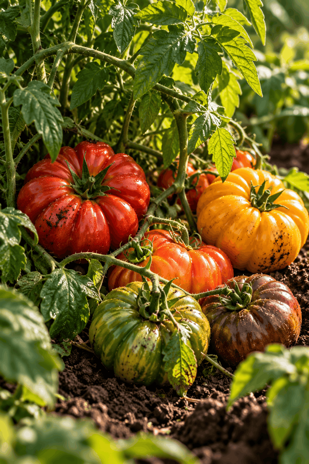 Tomates anciennes et produits frais de saison